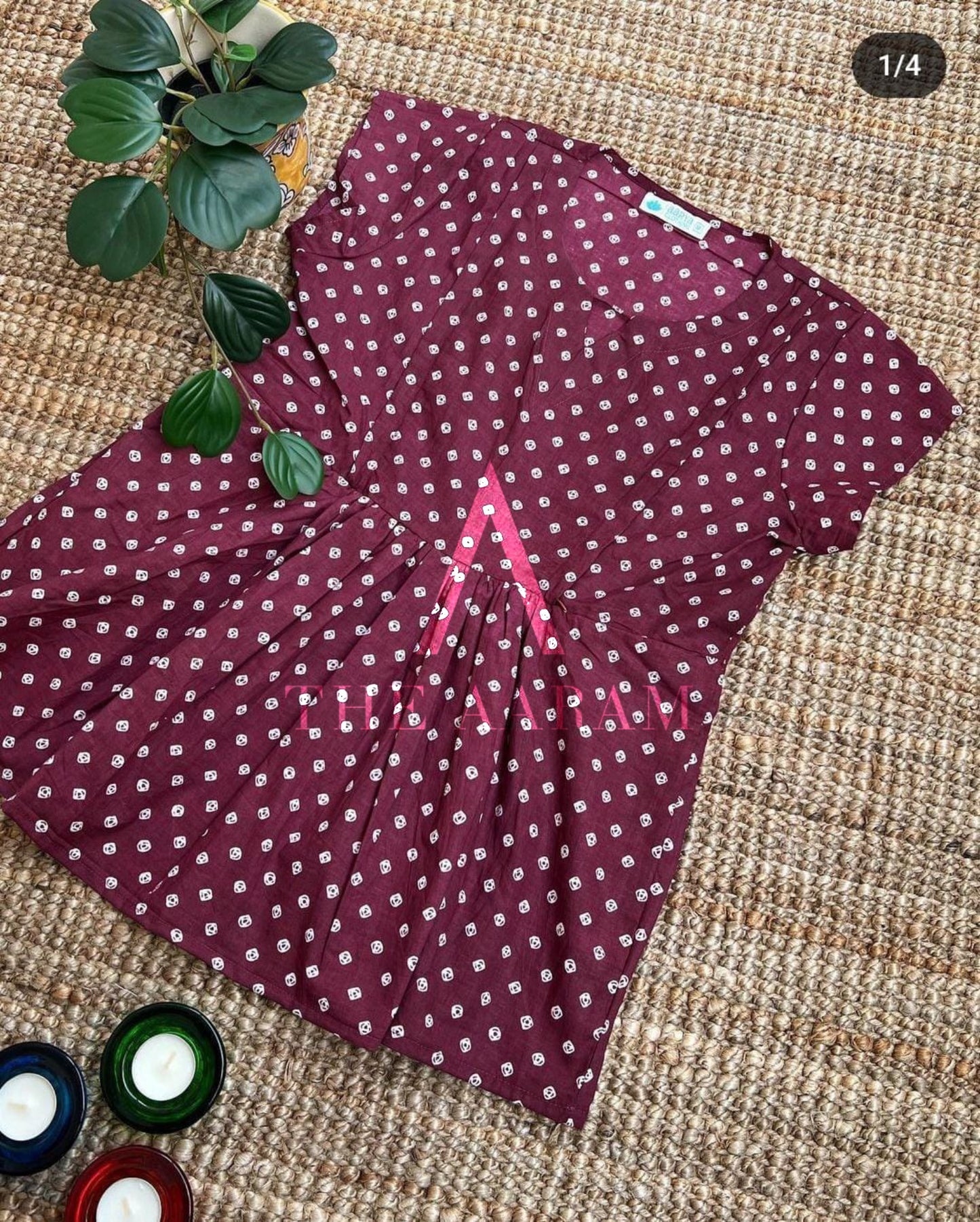 Peplum Feeding Short Top - Wine Berry