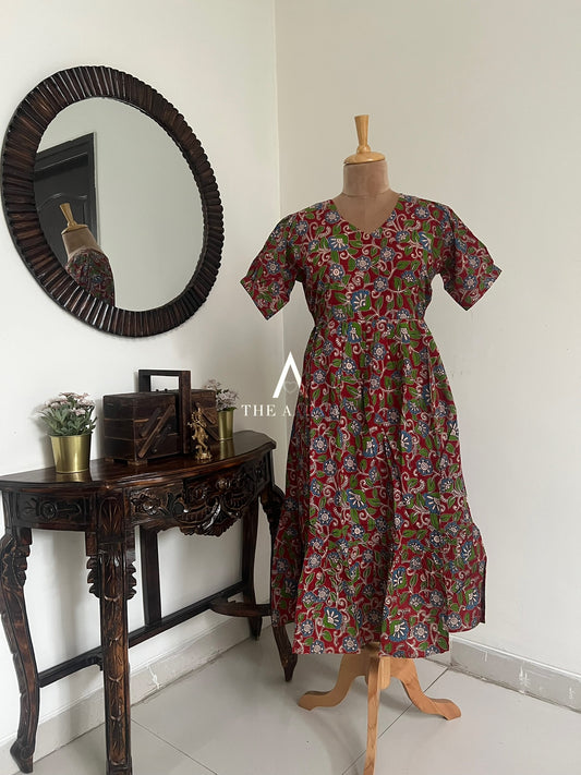 Kalamkari Frill  Frock - KF03