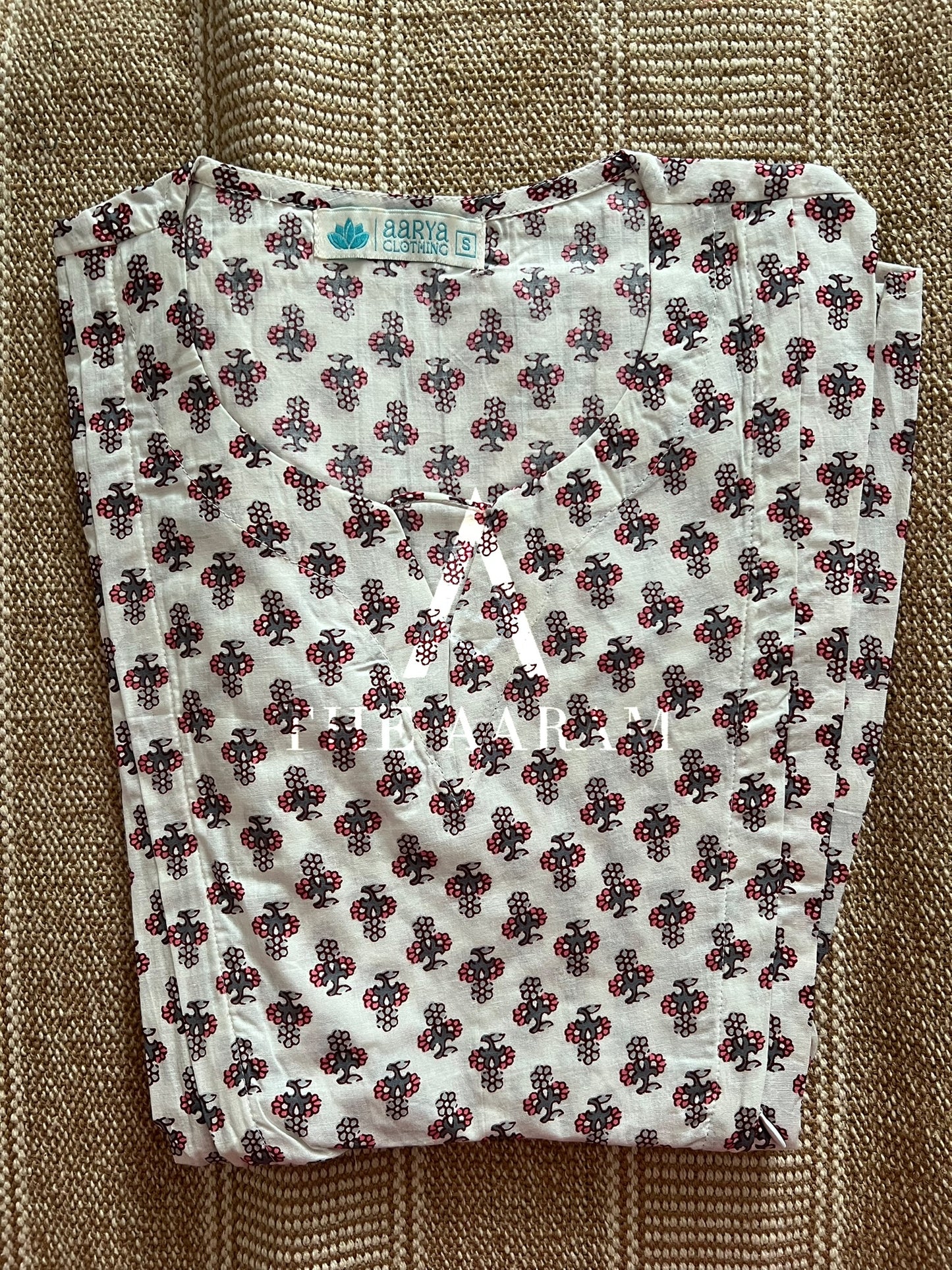 Peplum Feeding Short Top - Ivory Mocha Floral