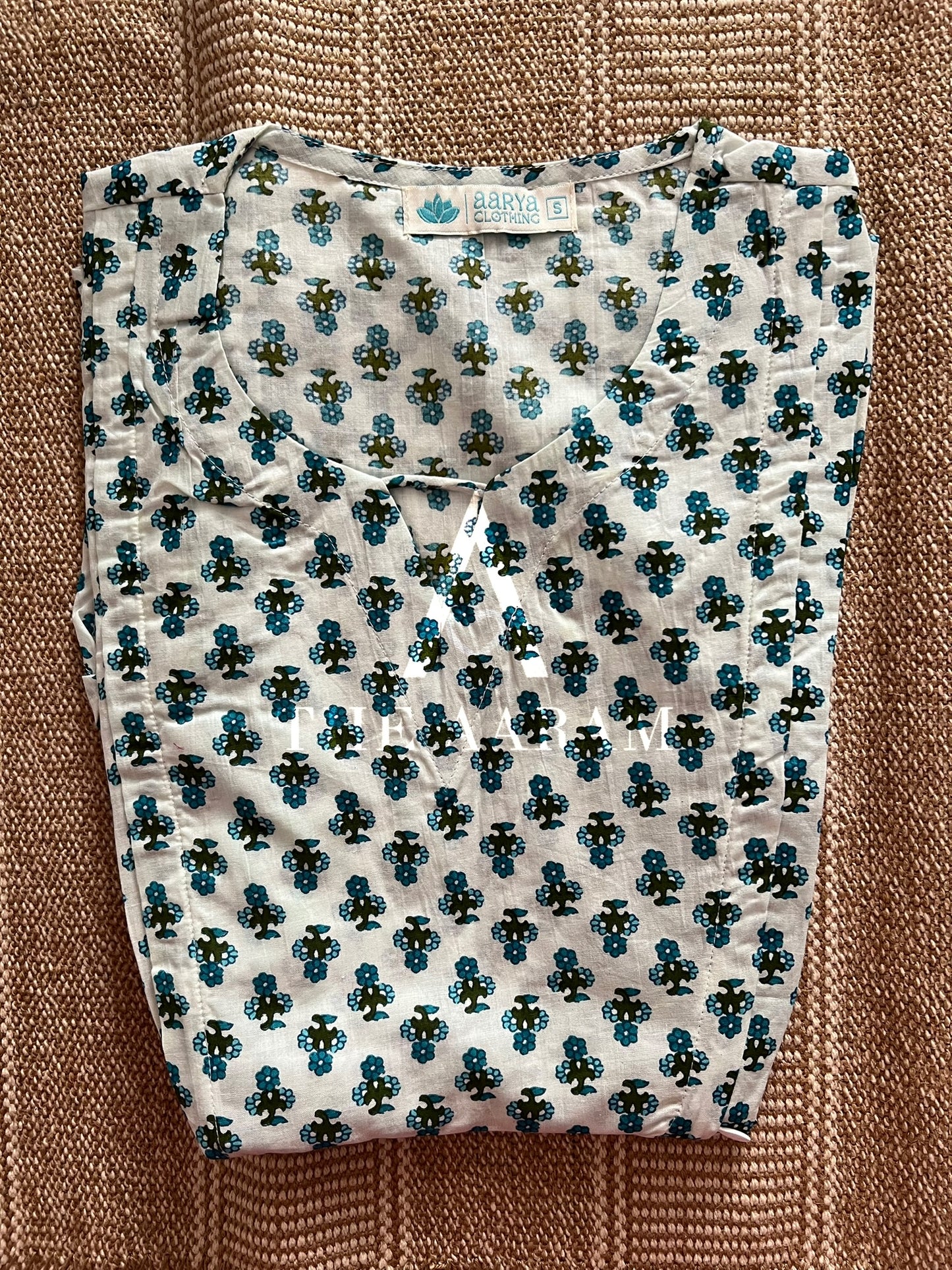 Peplum Feeding Short Top - Sage Teal Bloom