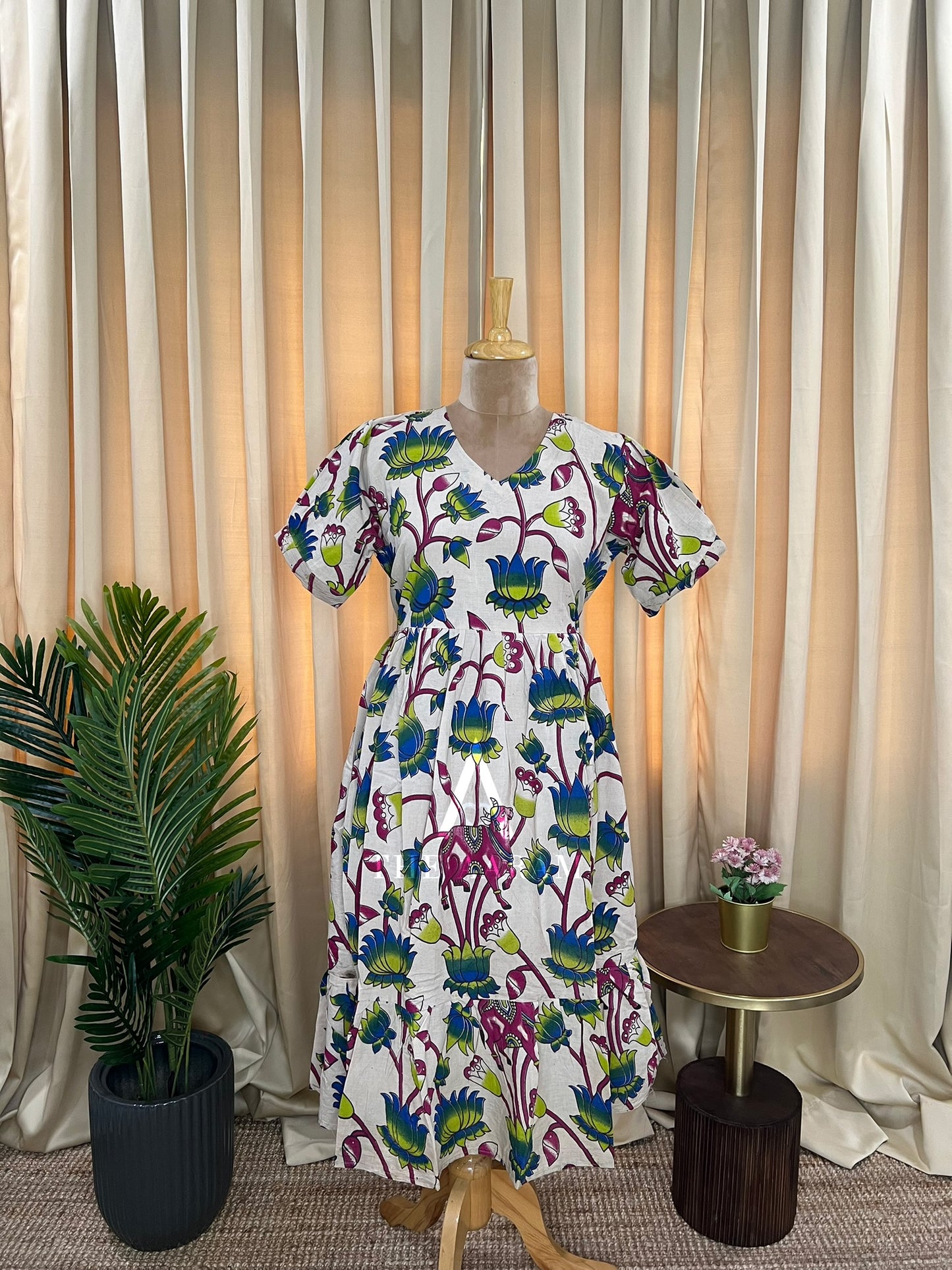 Kalamkari Cotton Frock - KCF10