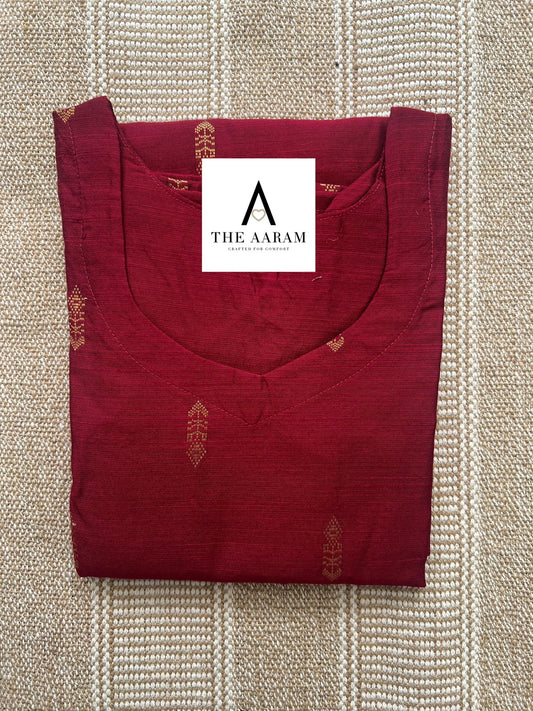 Raw Silk Straight-Cut Kurti - 05