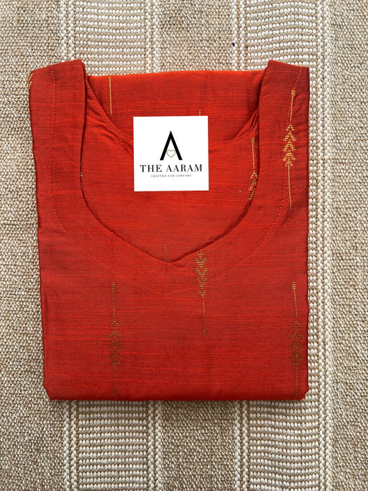 Raw Silk Straight-Cut Kurti - 08