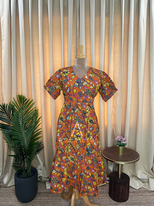 Kalamkari Cotton Frock - KCF28