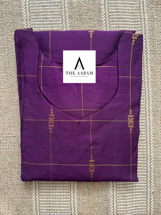 Raw Silk Straight-Cut Kurti - 03