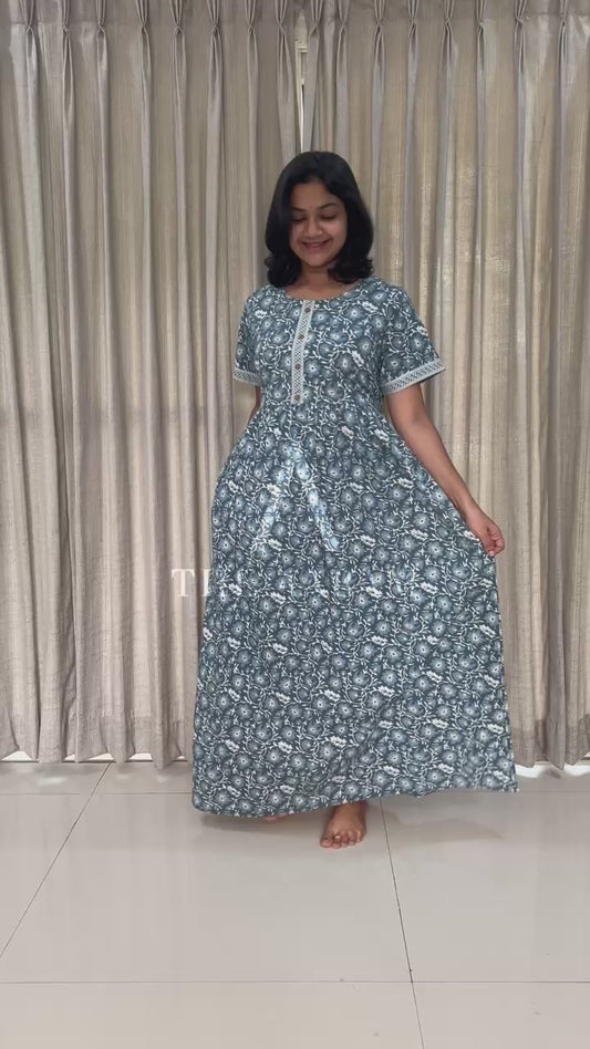 Slate Bloom Grey Comfort Maxi